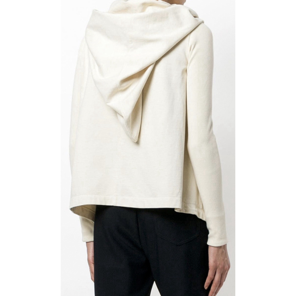 Rick Owens Olmar Mirta Jacket Hoodie Cotton Knit Milk Ivory Med - Picture 12 of 14
